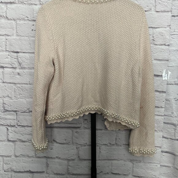 Alice + Olivia Noella Knit Jacket with Pearls - Picture 3 of 3